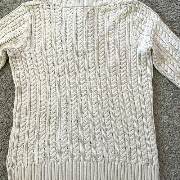 Croft & Barrow collared cable knit sweater. Cream. Size S. - Picture 4 of 11